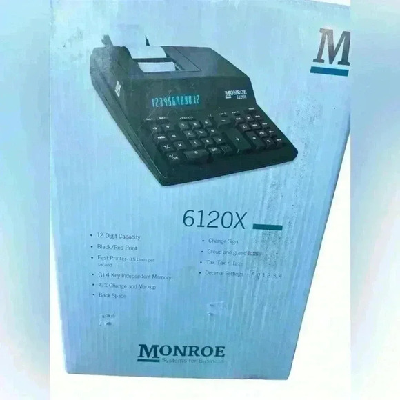 Monroe 6120x Ivory Calculator New In Box See Pictures - Picture 1 of 4